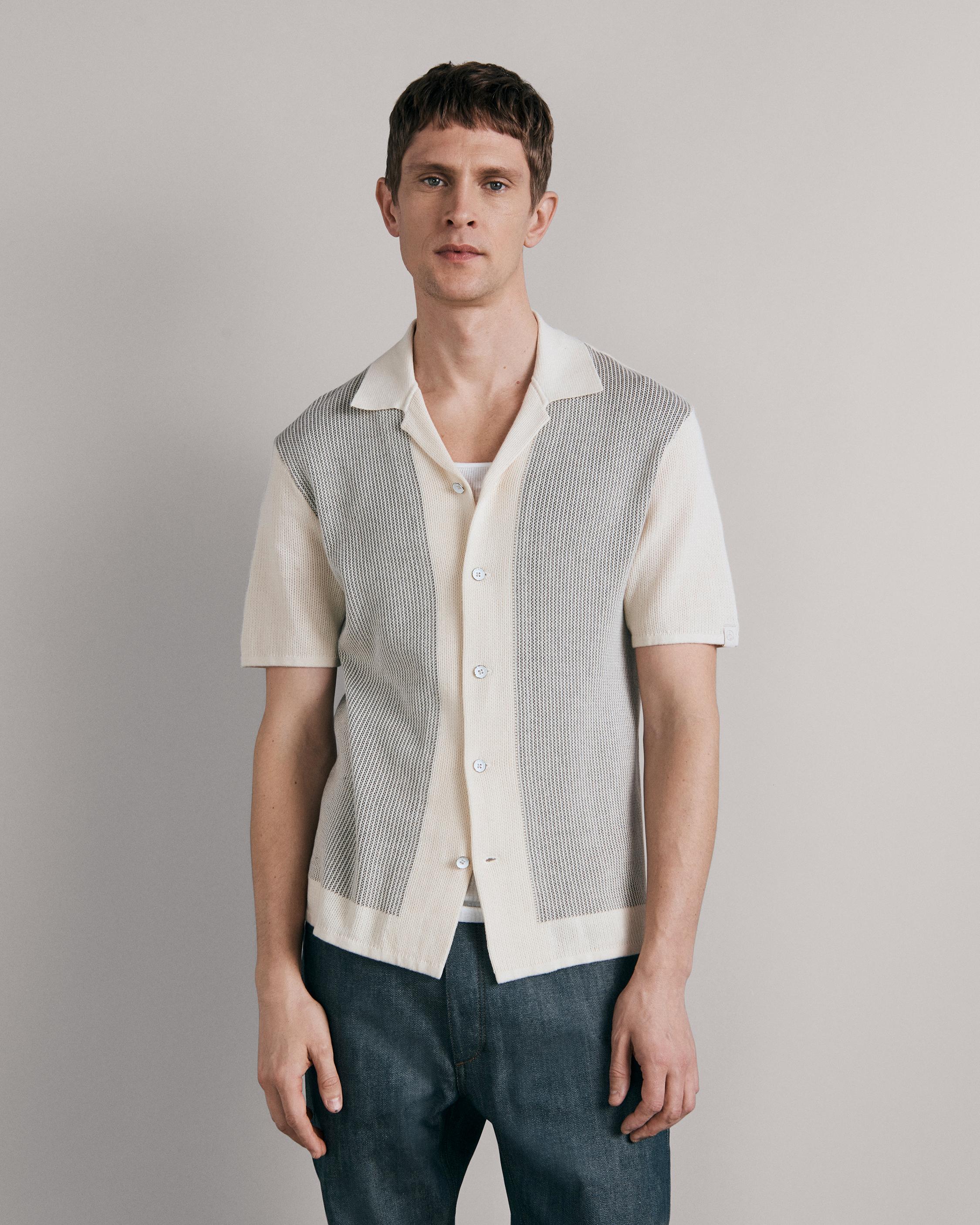 Harvey Cotton Knit Camp Shirt